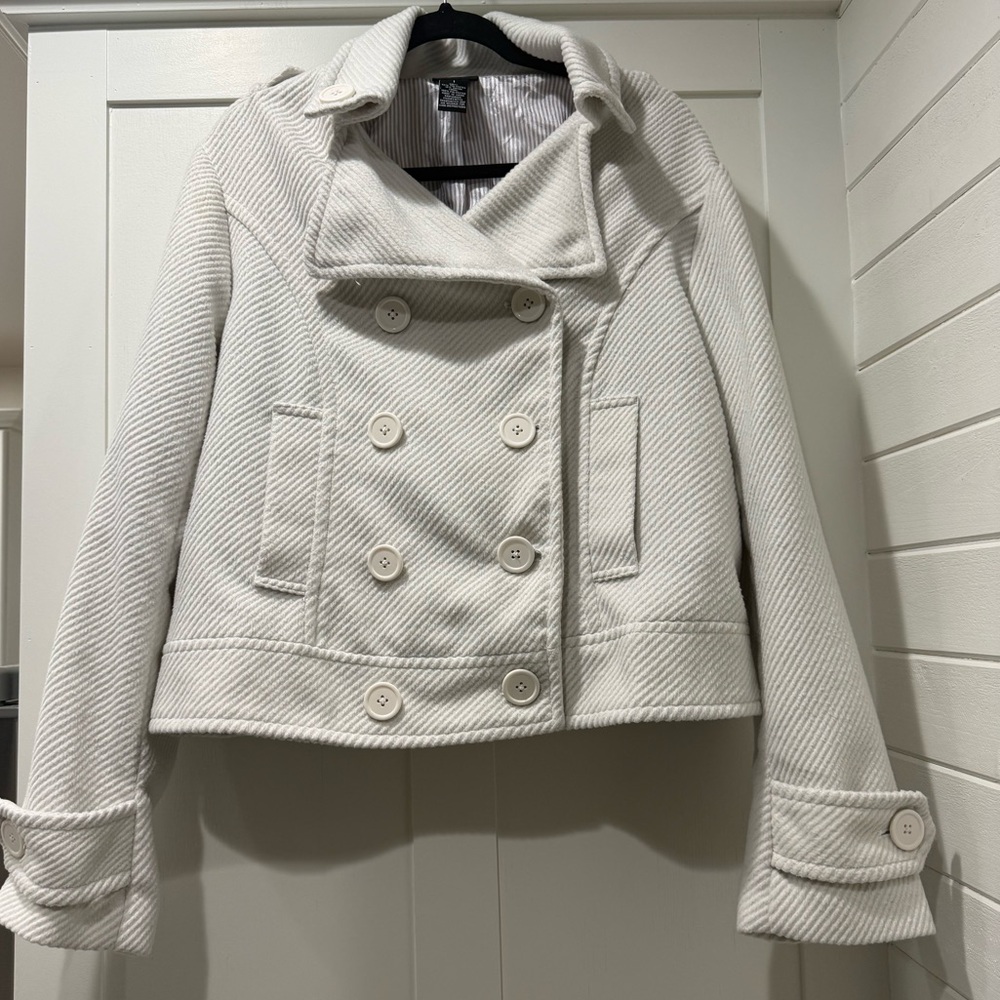 Torrid Women's‎ White Double-Breasted Jacket